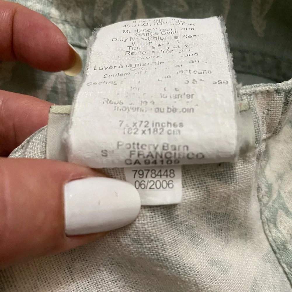 Pottery Barn MATINE TOILE Shower Curtain PORCELAIN BLUE FRENCH LIGHT GREEN